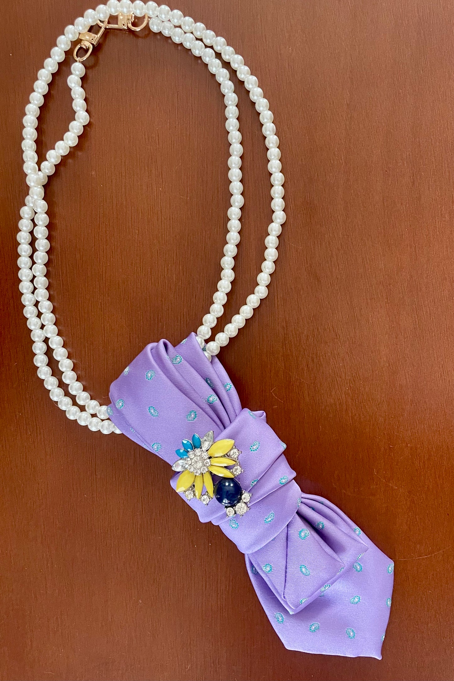 Preppy Purple Pop Necktie Necklace