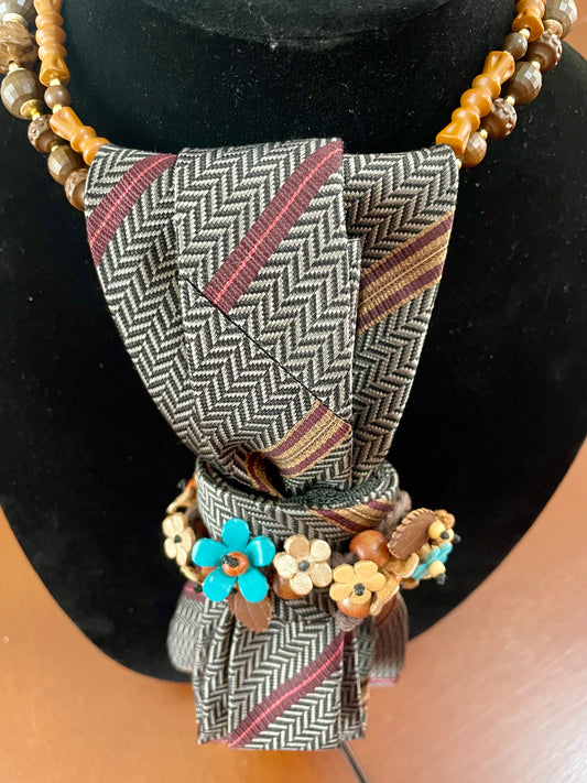 Natural Vintage Hippie Necktie Necklace