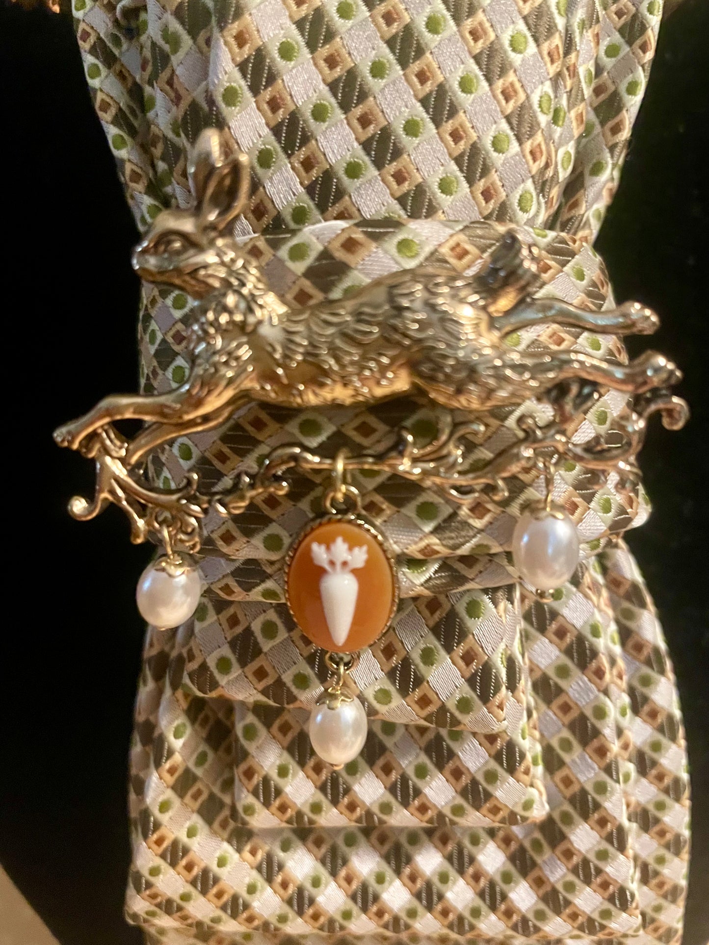 Vintage Bunny Classic Necktie Necklace