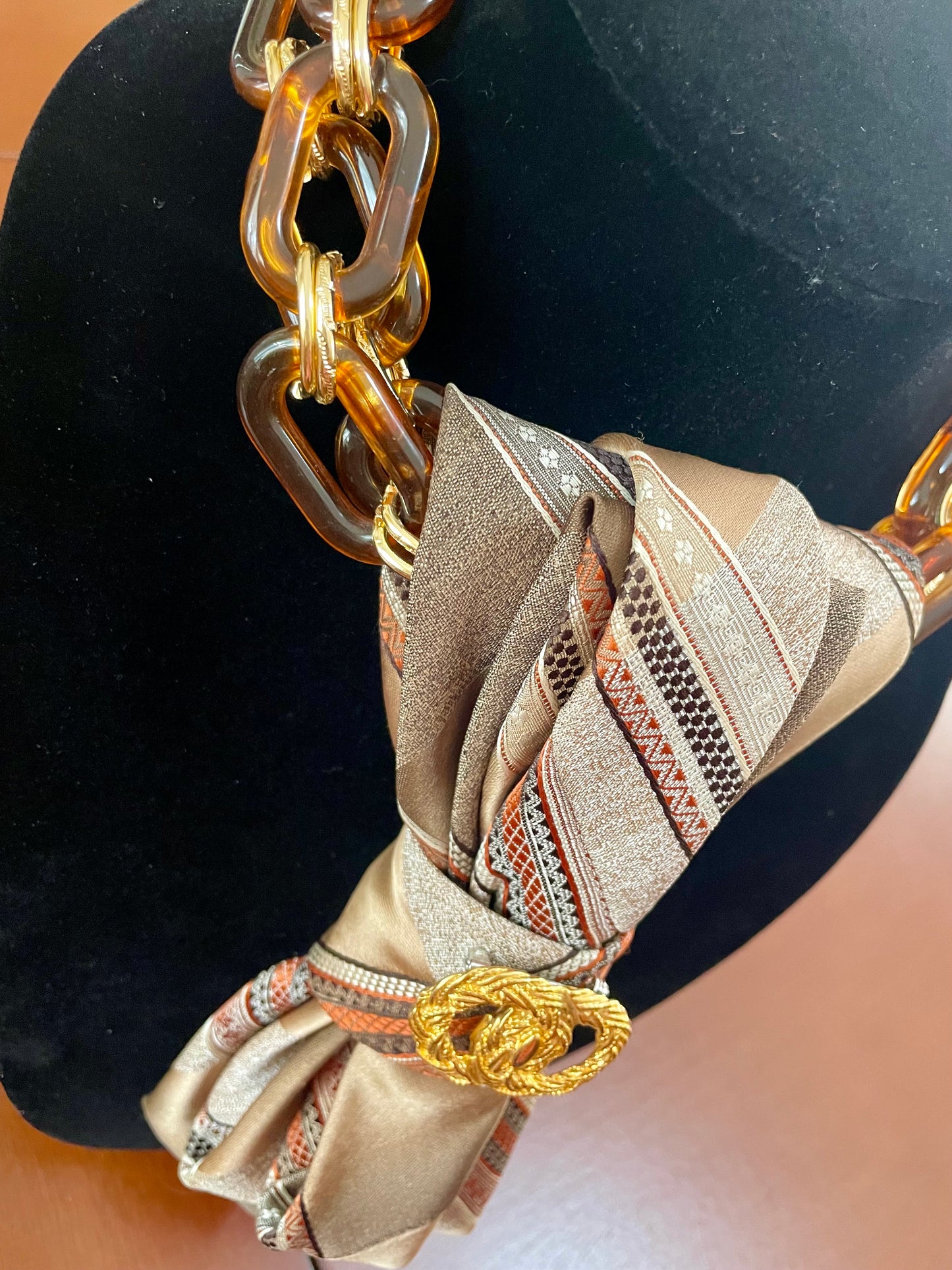 Brown Wembley Vintage Necktie Necklace