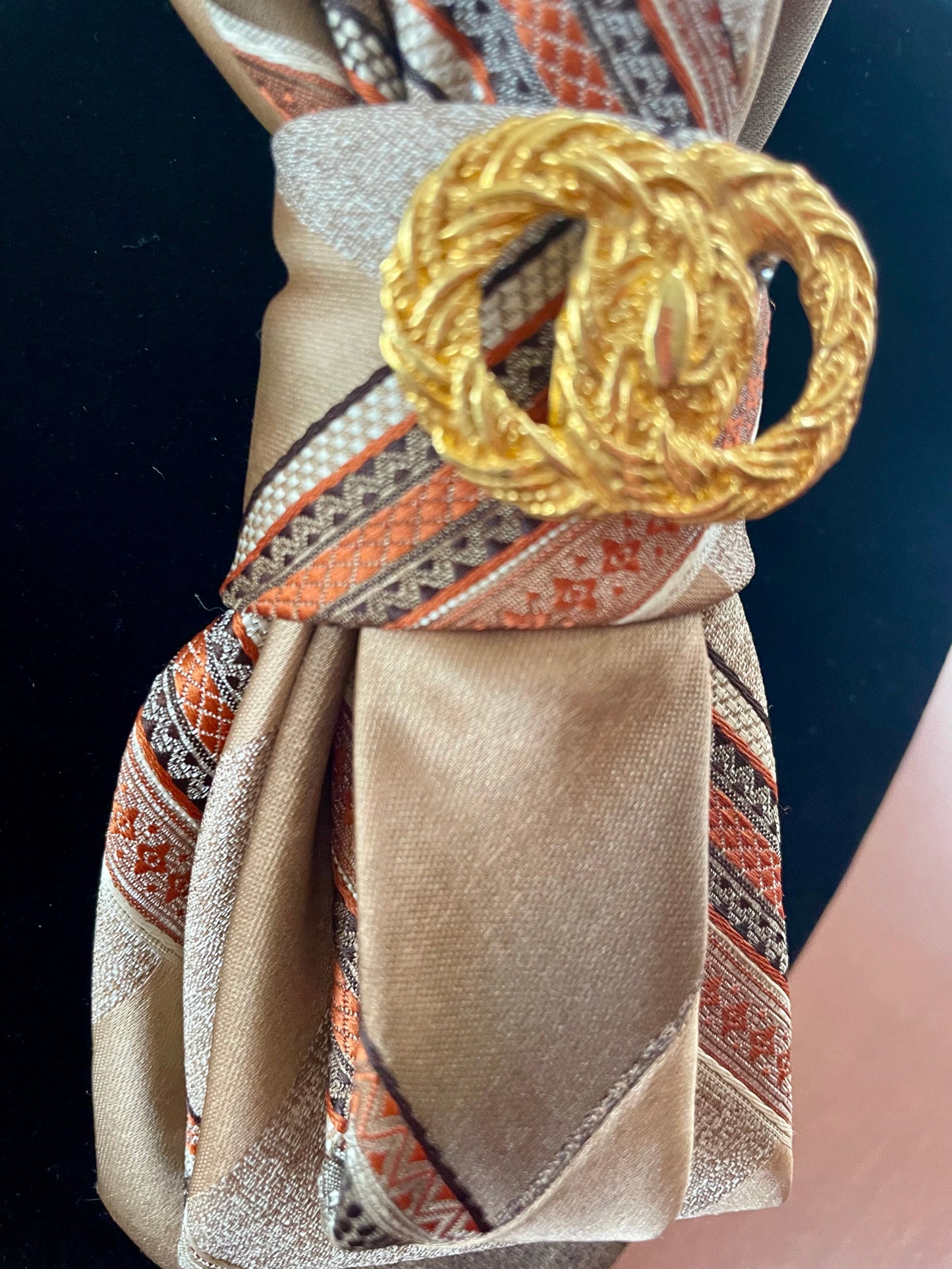 Brown Wembley Vintage Necktie Necklace