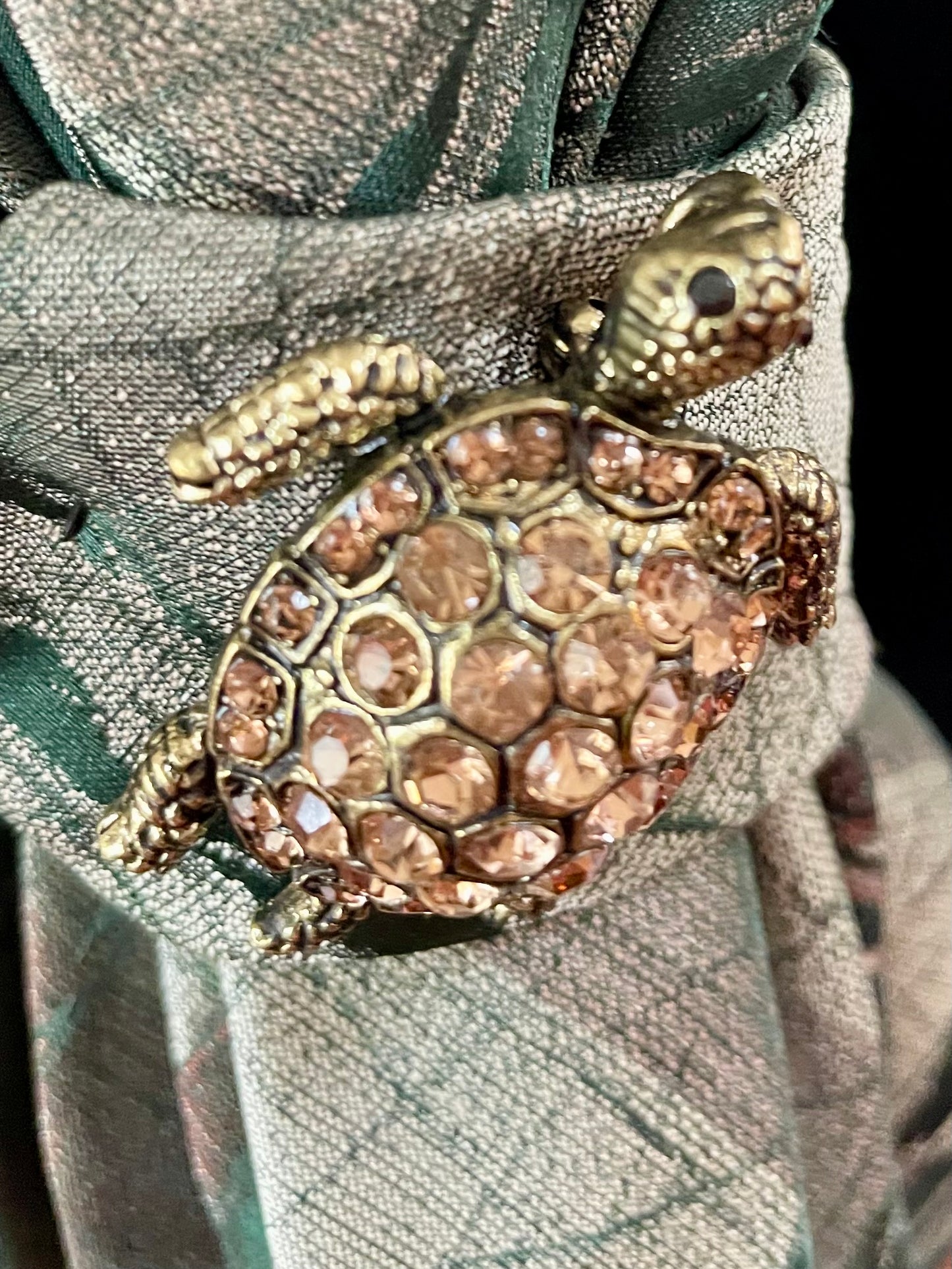 Glitzy Turtle Necktie Necklace