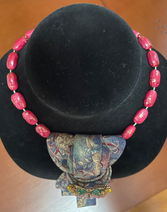 Pink Beautiful Butterfly Necktie Necklace!