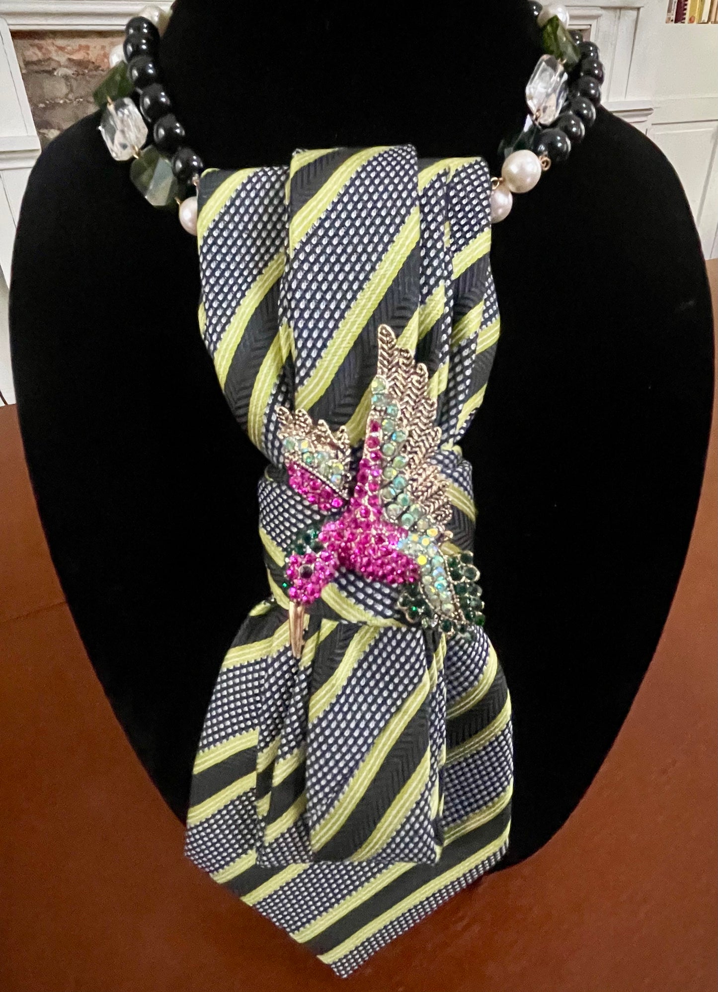Brilliant Hummingbird Necktie Necklace