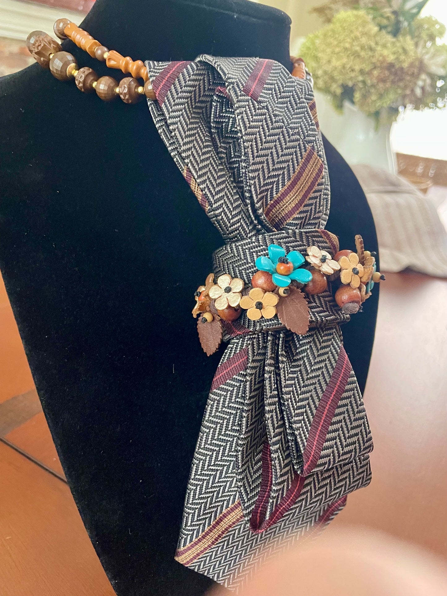Natural Vintage Hippie Necktie Necklace