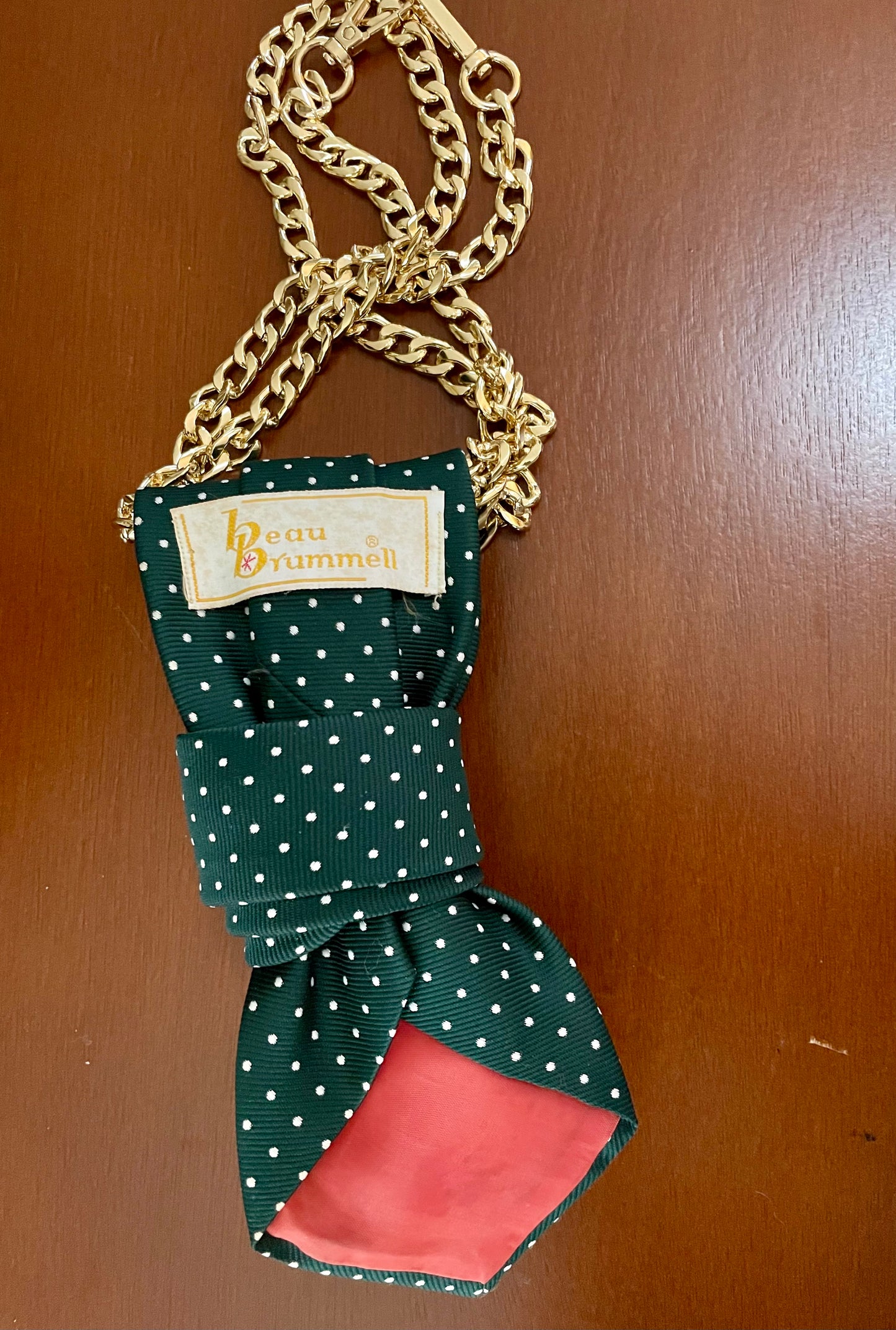 Traditional Glitzy Christmas Necktie Necklace