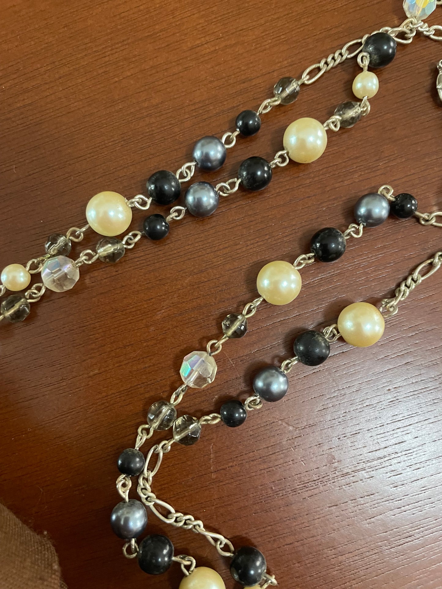 Grey & Brown Beauty Necktie Necklace