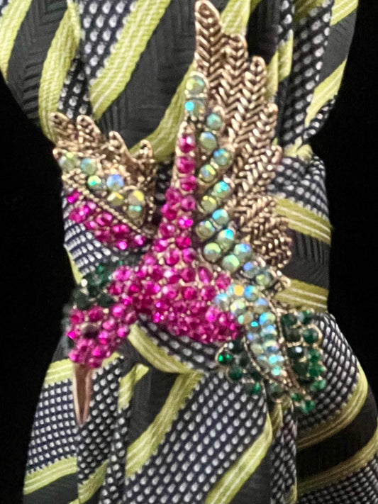 Brilliant Hummingbird Necktie Necklace