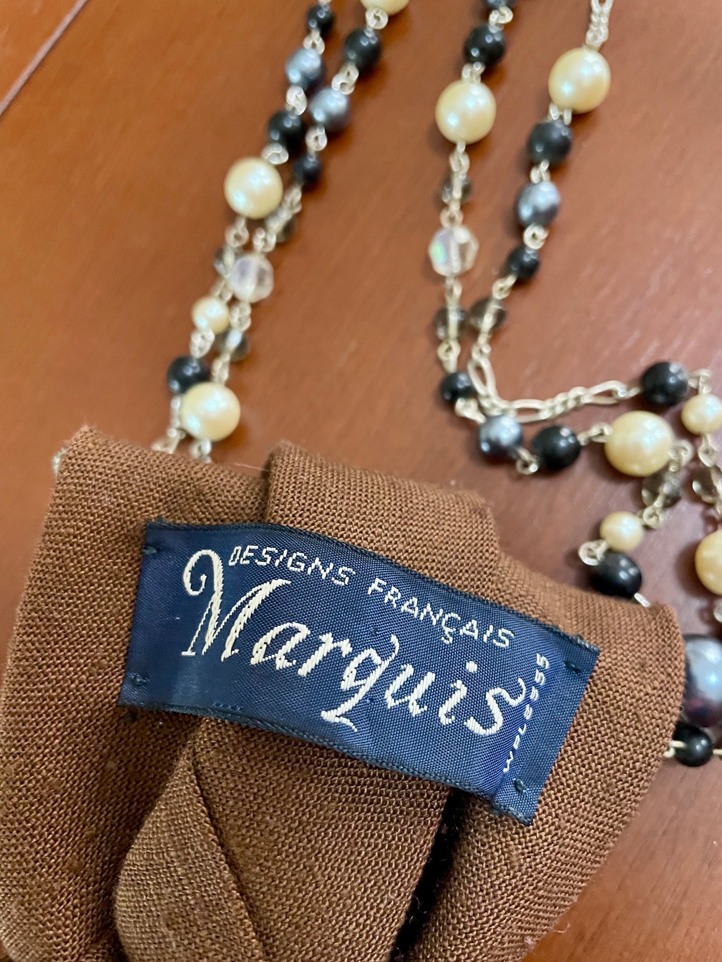 Grey & Brown Beauty Necktie Necklace