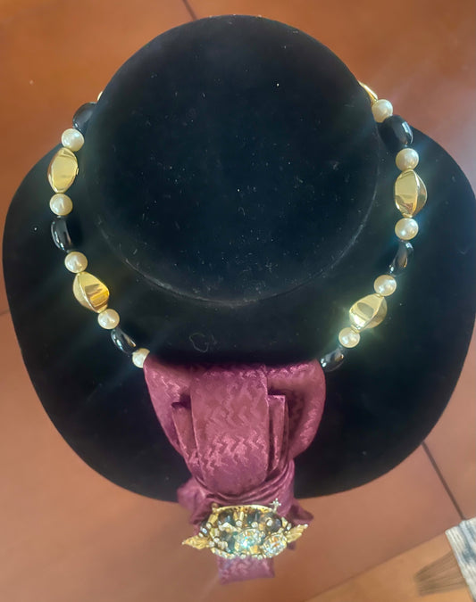 Vintage Golden Burst! Necktie Necklace