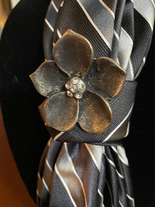 Grey Skies Windy Days Necktie Necklace