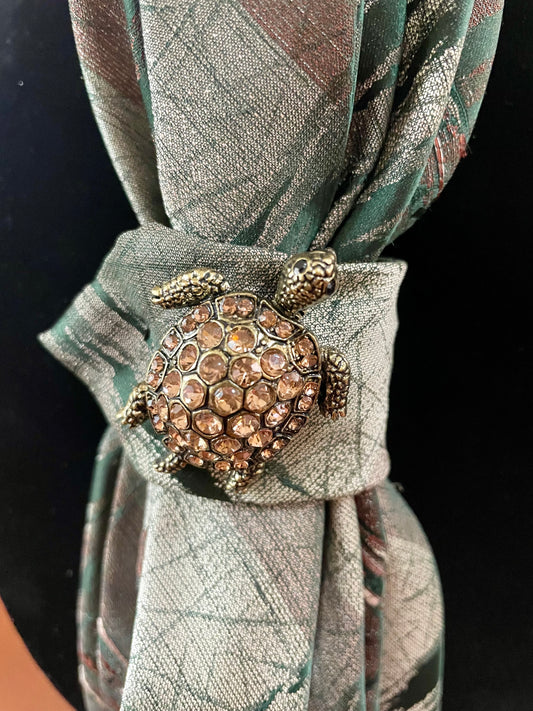 Glitzy Turtle Necktie Necklace