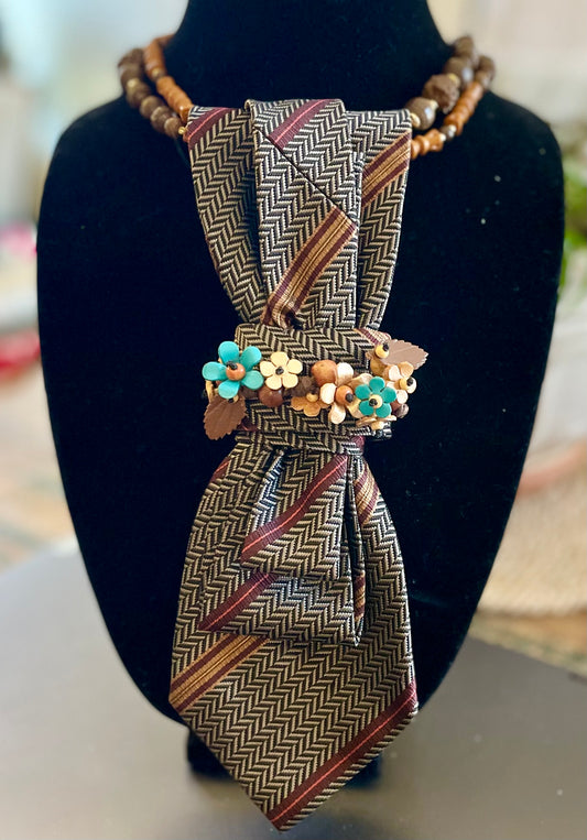 Organic Floral Necktie Necklace