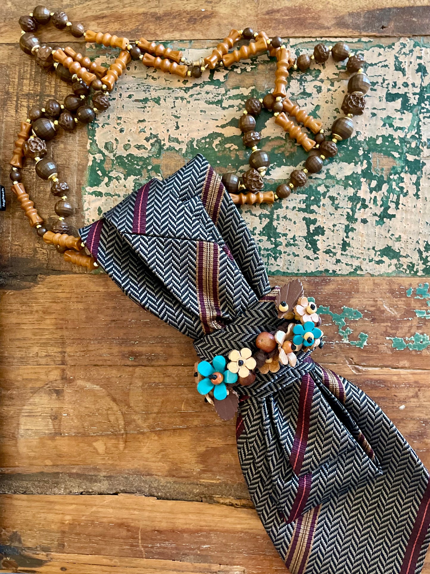 Organic Floral Necktie Necklace