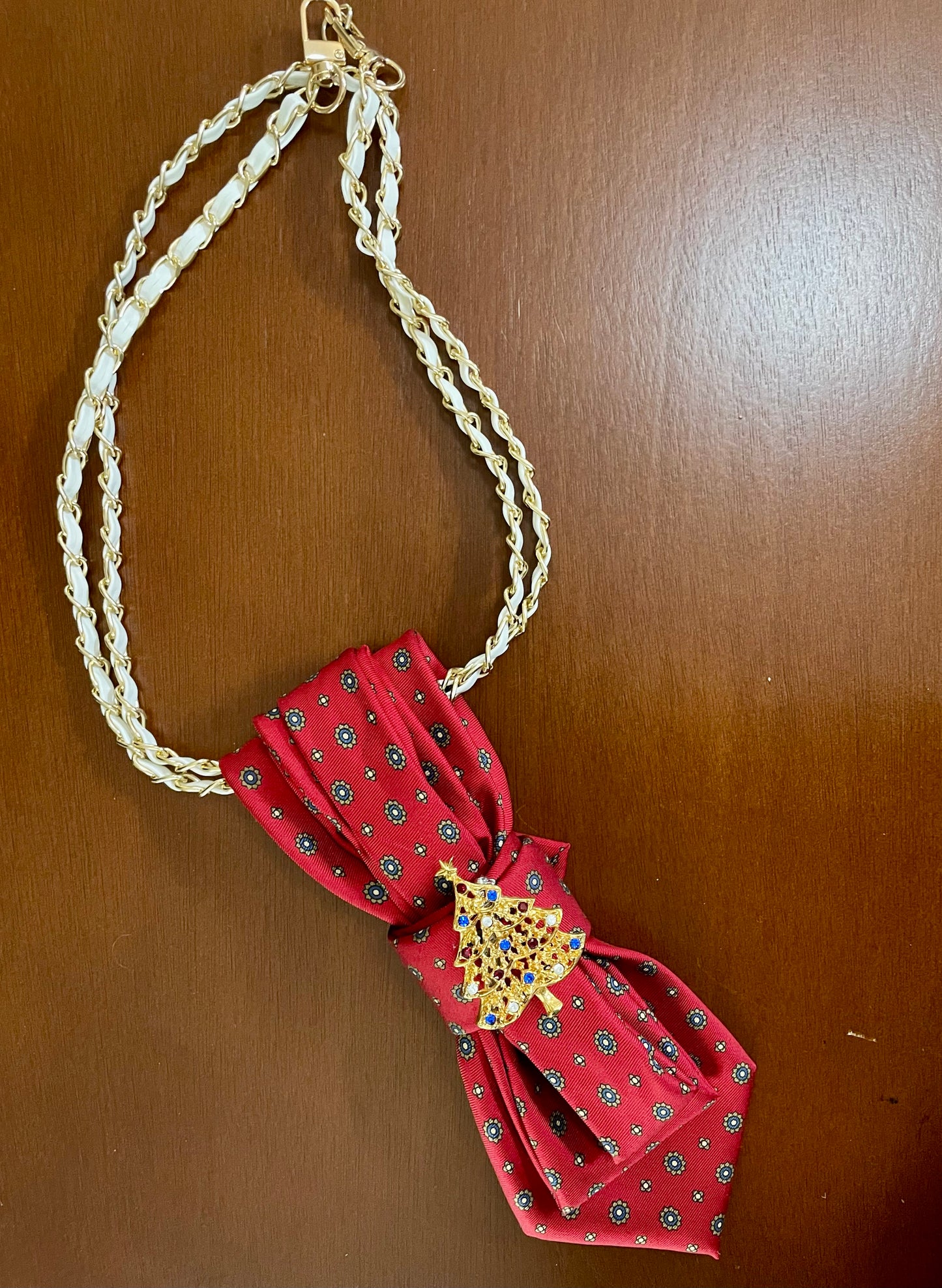 Golden Hour Christmas Necktie Necklace