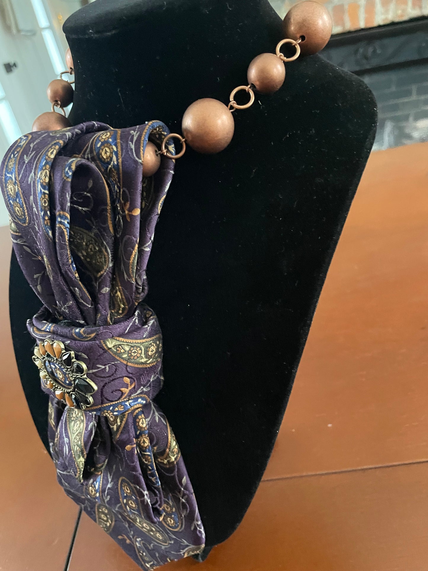 Purple Paisley Pop Necktie Necklace