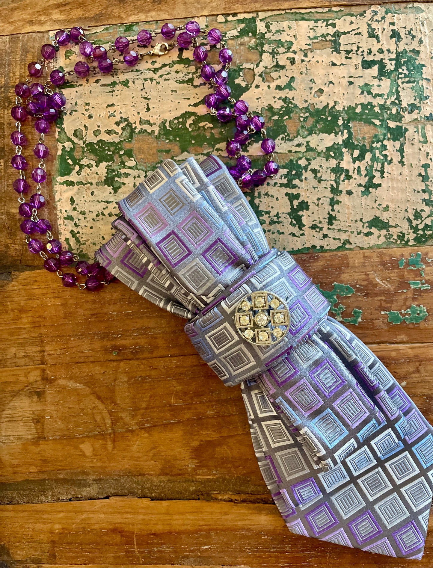 Happy Squares Necktie Necklace