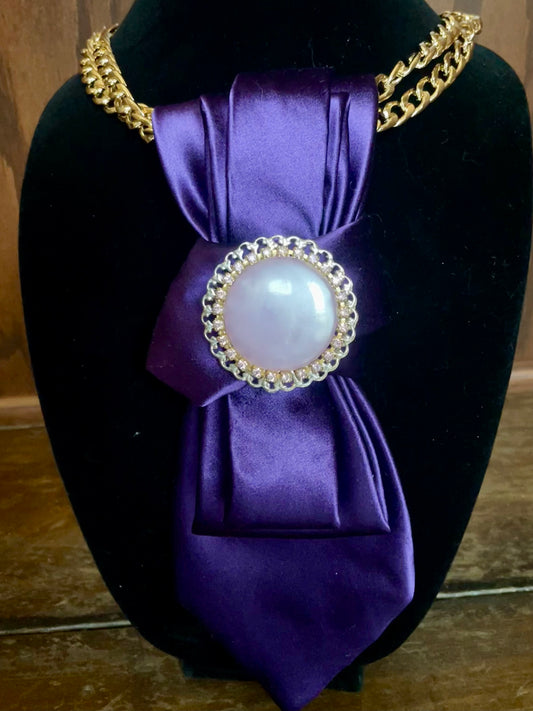Purple Royalty Necktie Necklace