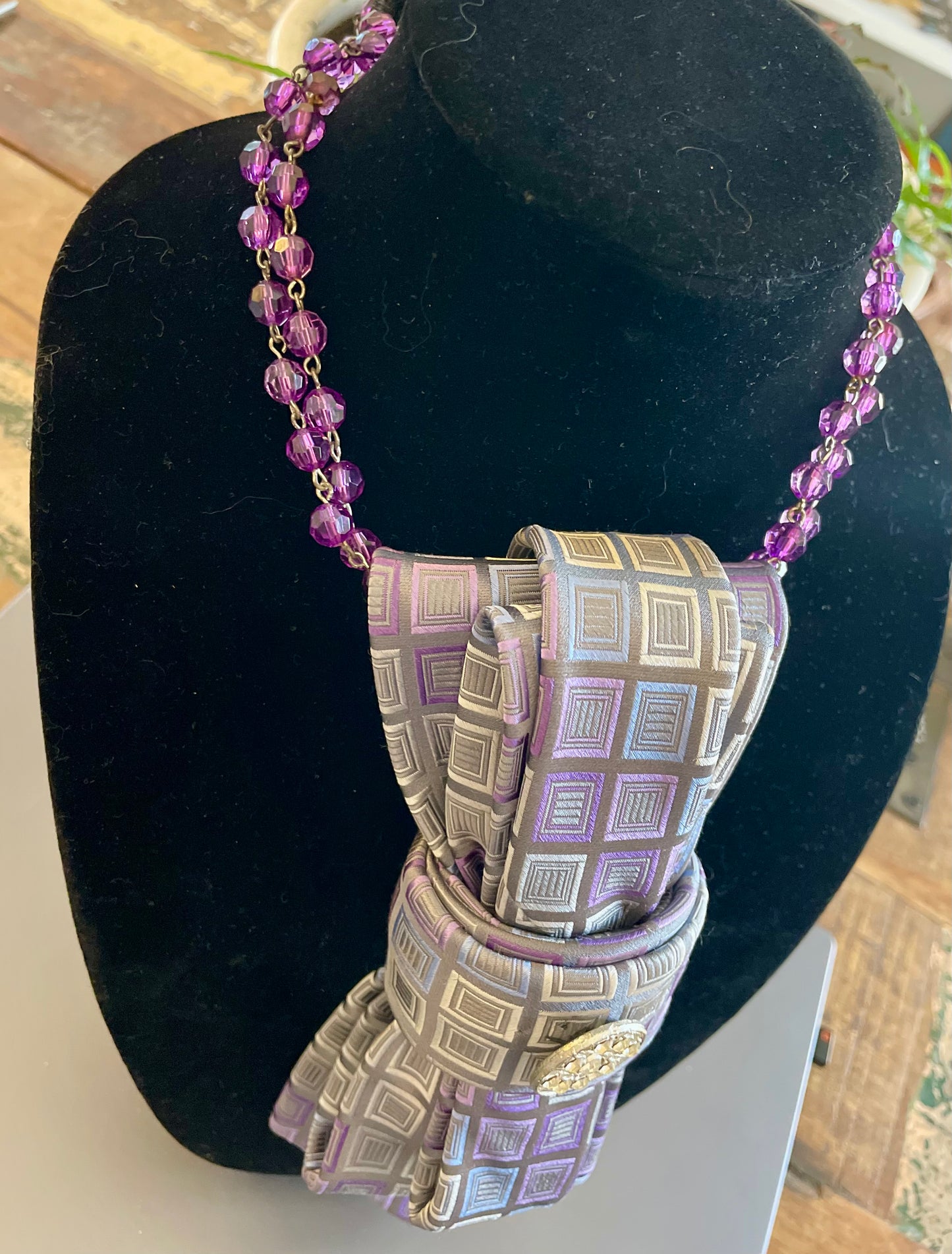 Happy Squares Necktie Necklace