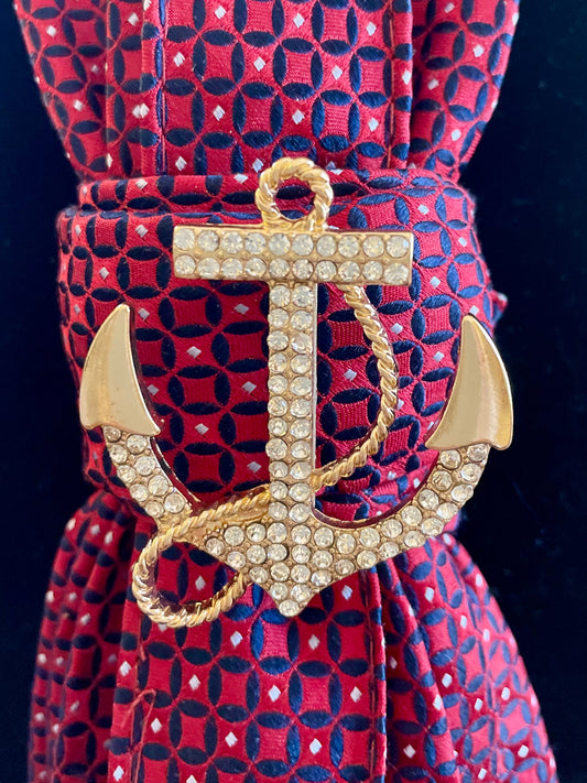 “Anchors Away” Patriotic Necktie Necklace