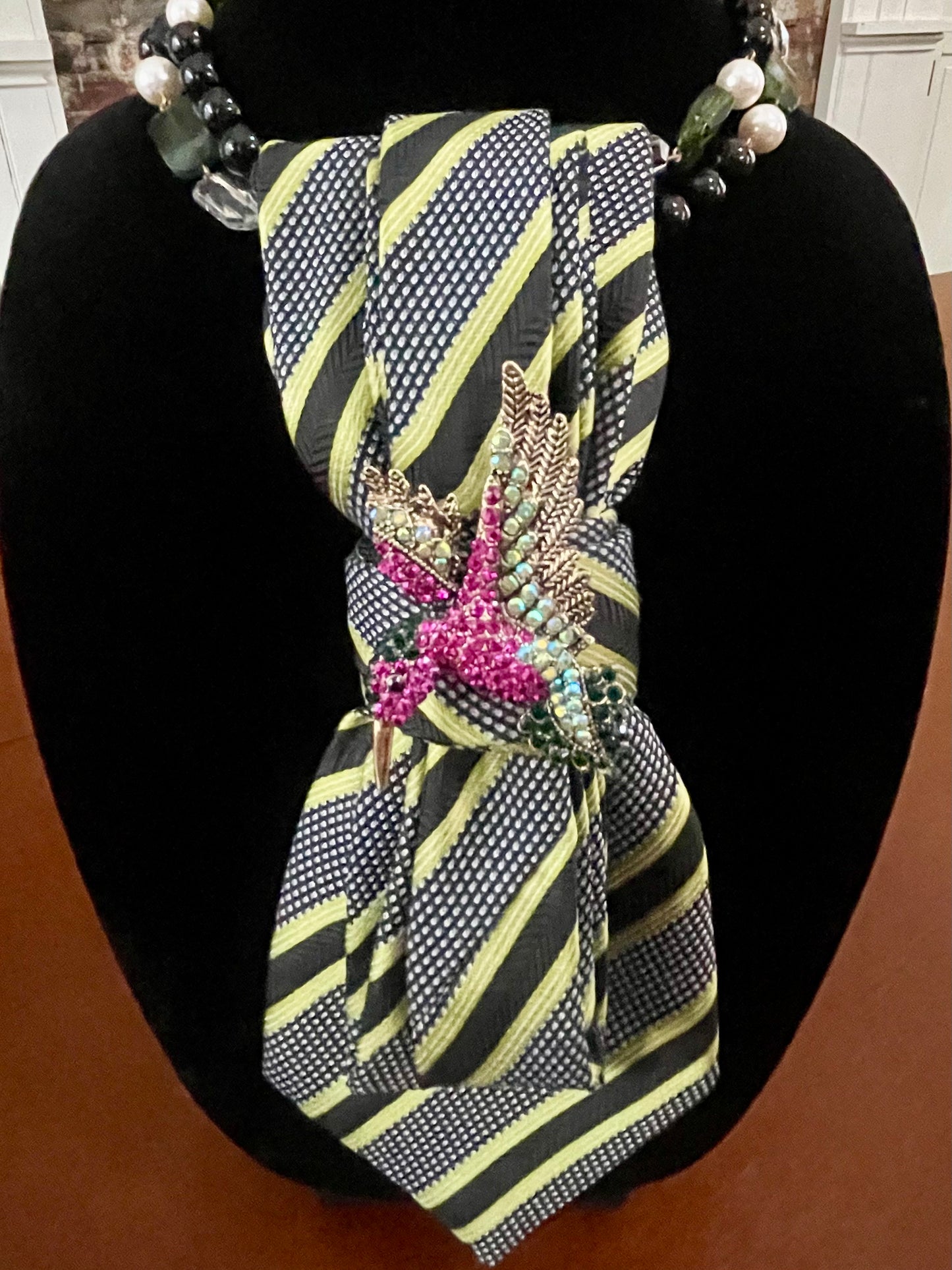 Brilliant Hummingbird Necktie Necklace