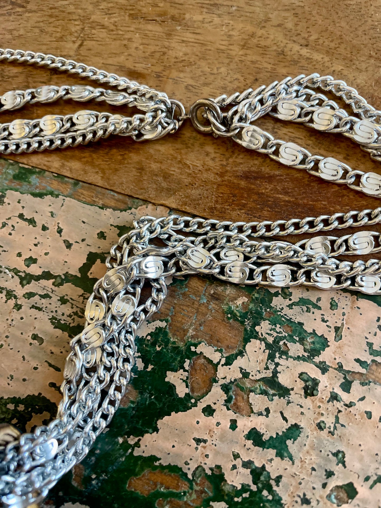 Geometric Gem Necktie Necklace