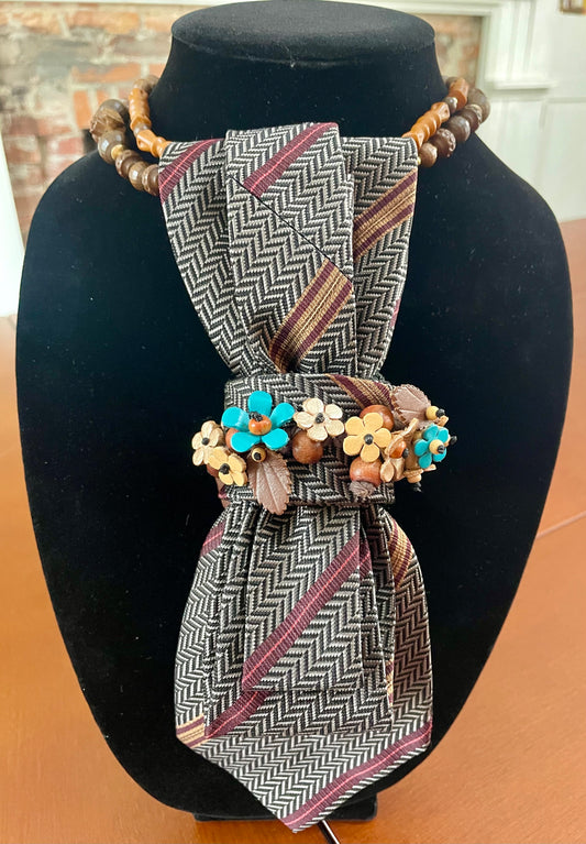 Natural Vintage Hippie Necktie Necklace