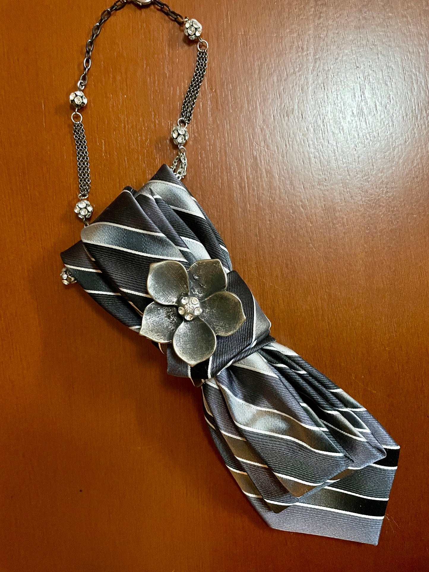 Grey Skies Windy Days Necktie Necklace