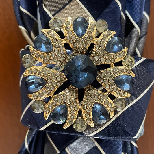 Striped Blue Beauty! Necktie Necklace