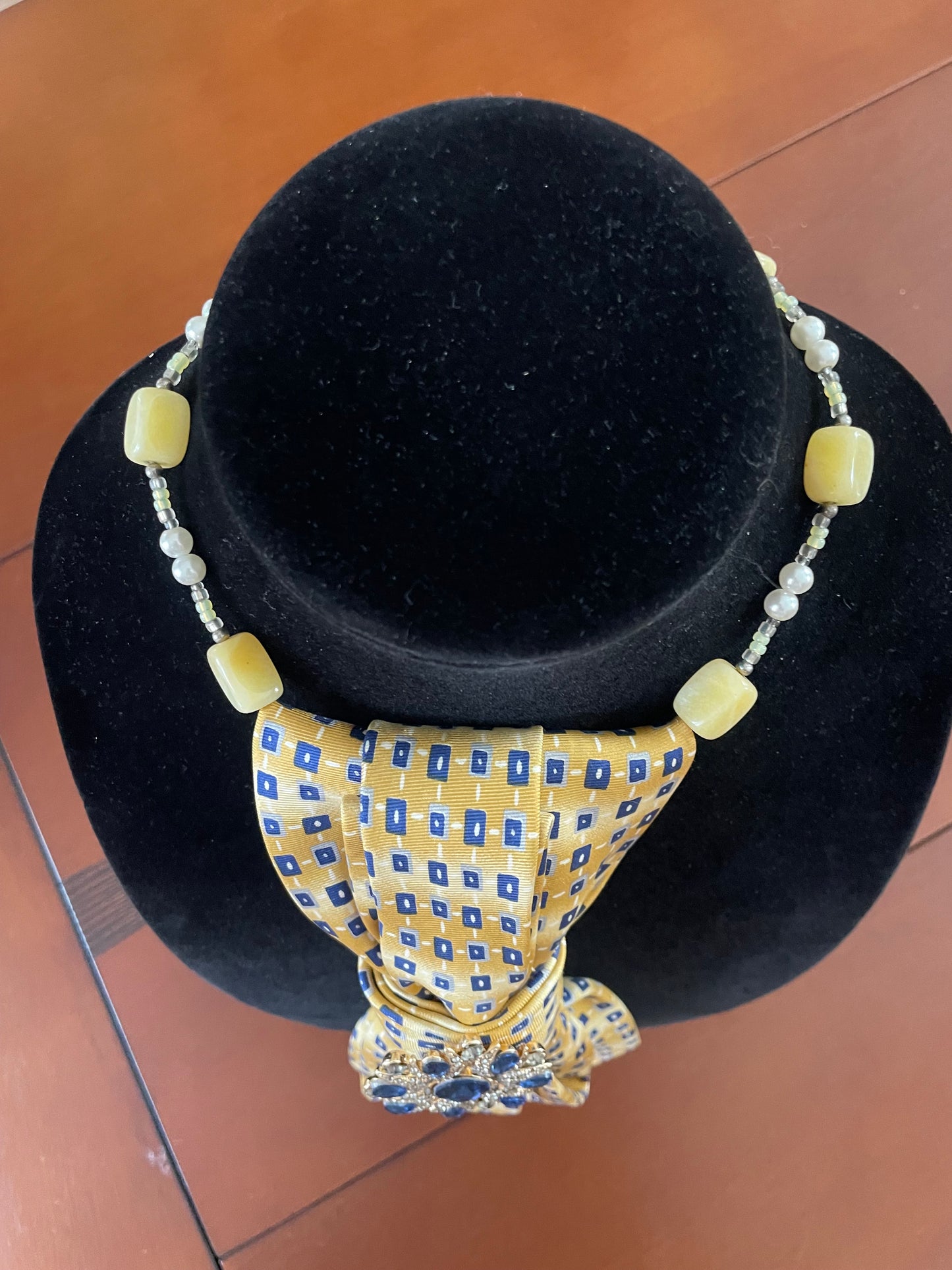 Yellow and Blue for YOU Necktie Necklace