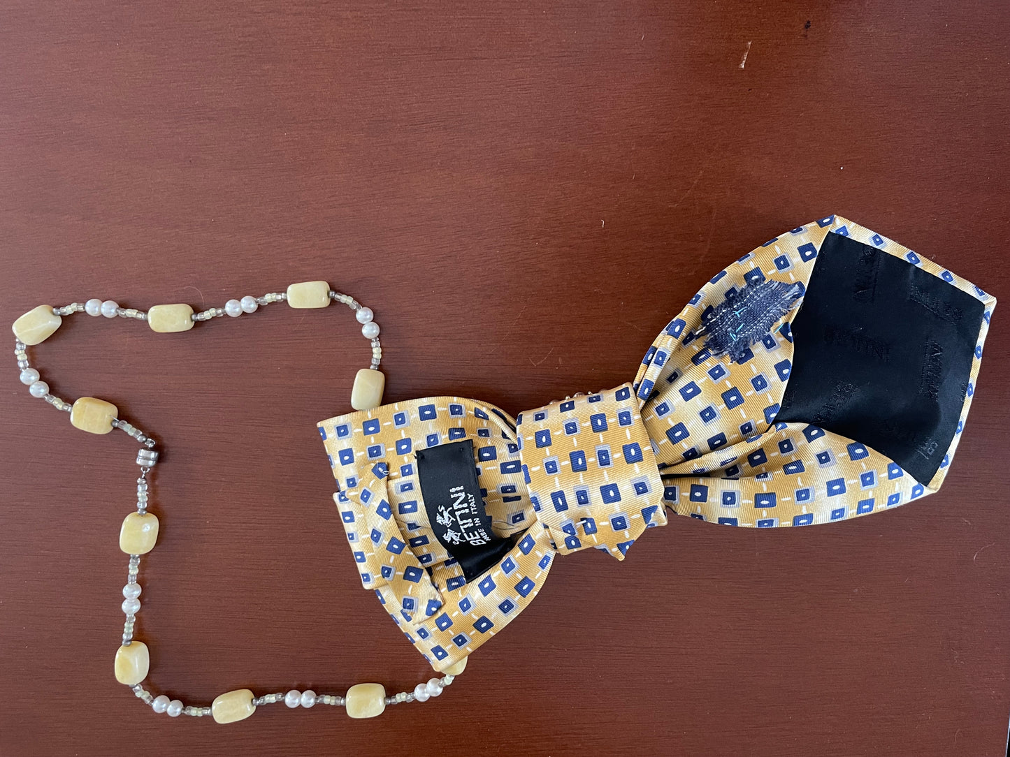 Yellow and Blue for YOU Necktie Necklace