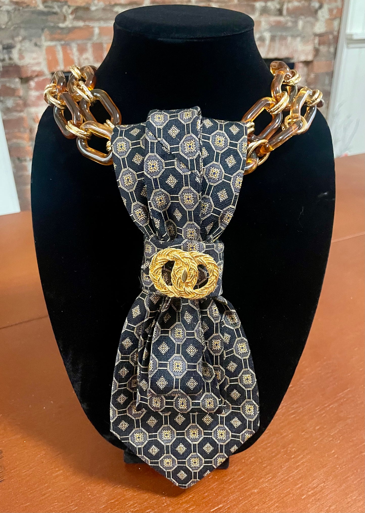 The Double Buckle Necktie Necklace