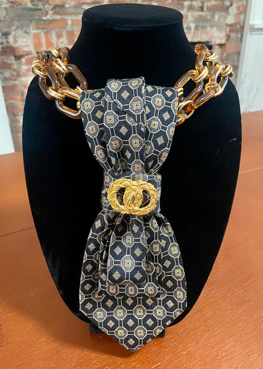The Double Buckle Necktie Necklace