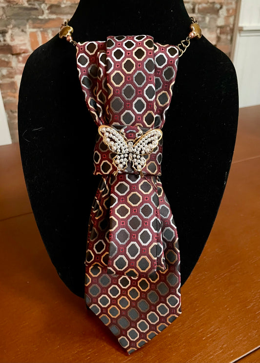 Spotted Butterfly Necktie Necklace