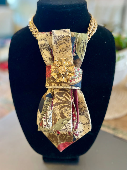 Golden Glitz Necktie Necklace