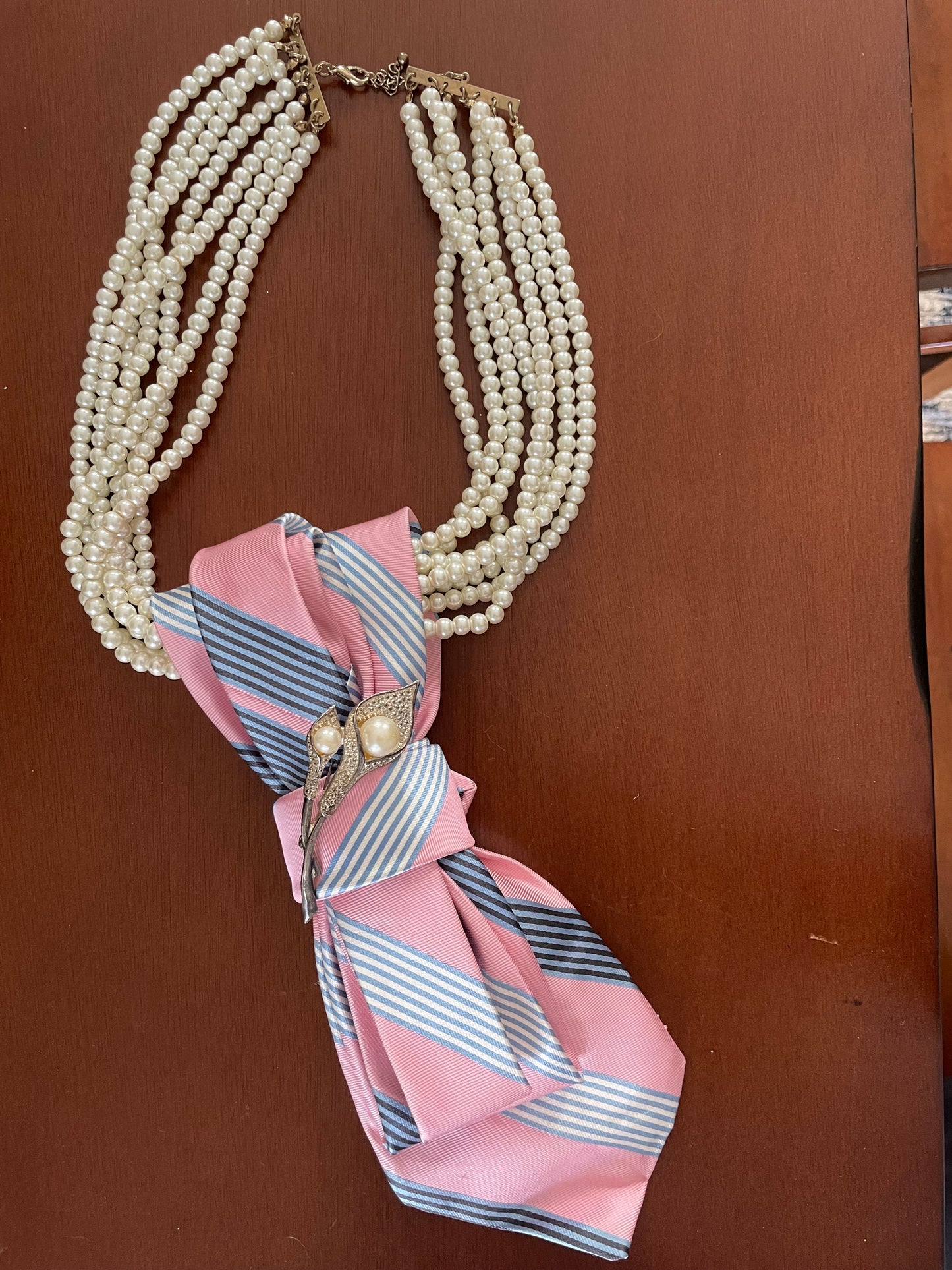 Striped and Hyped Necktie Necklace
