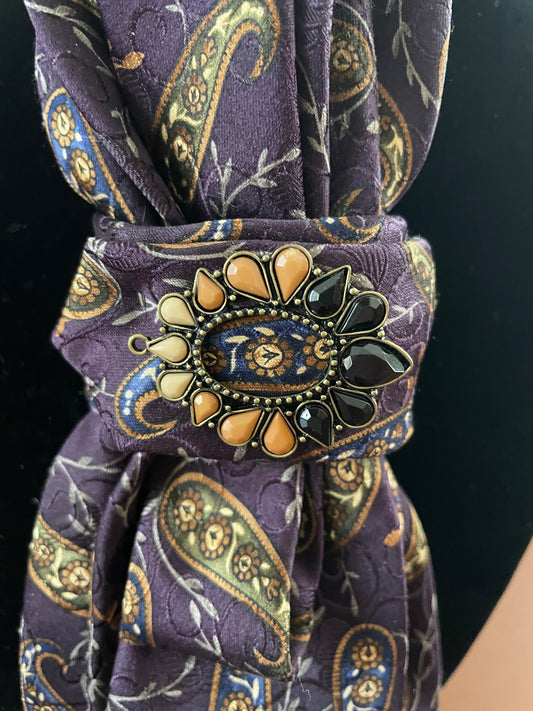 Purple Paisley Pop Necktie Necklace