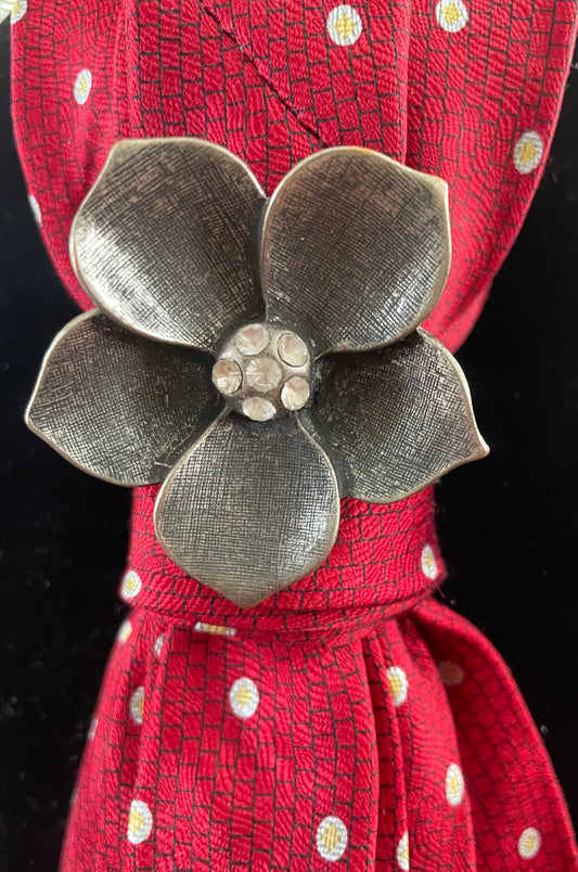 Cherry Red Blossom Necktie Necklace