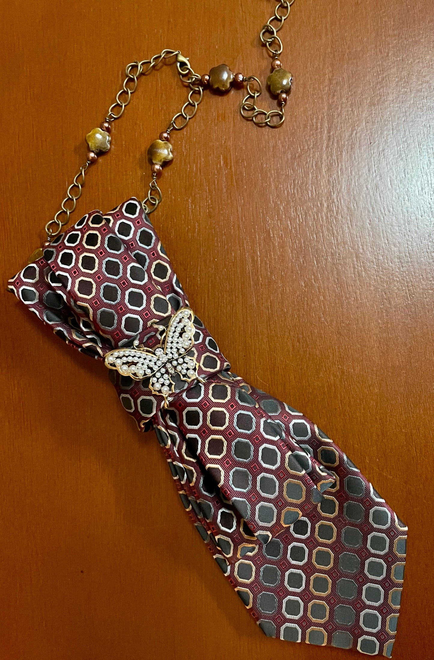 Spotted Butterfly Necktie Necklace