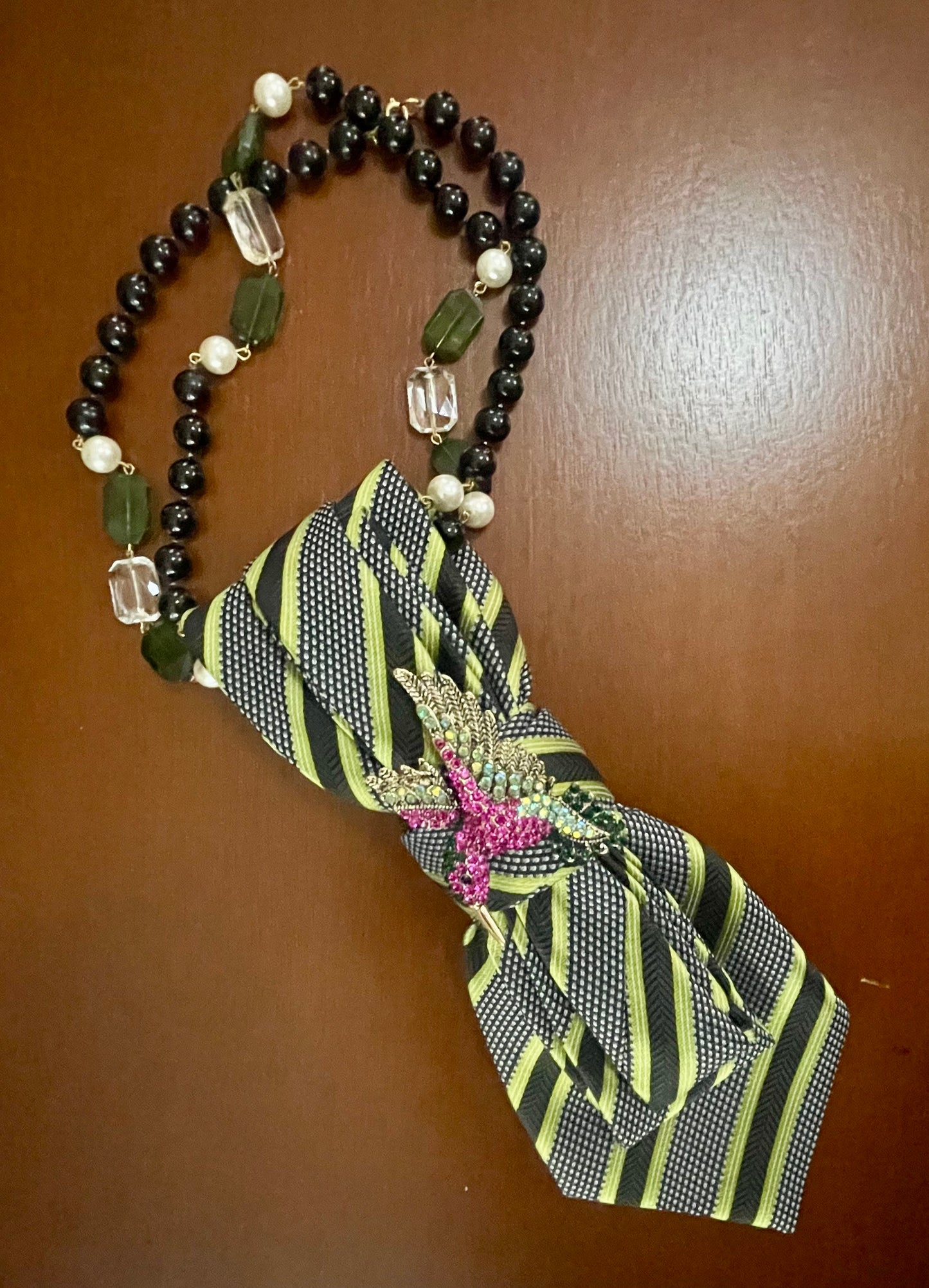 Brilliant Hummingbird Necktie Necklace