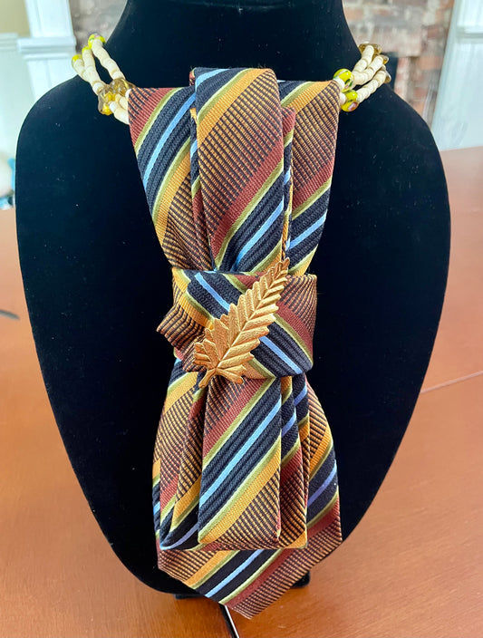 “Color Me Fall” Vintage Necktie Necklace
