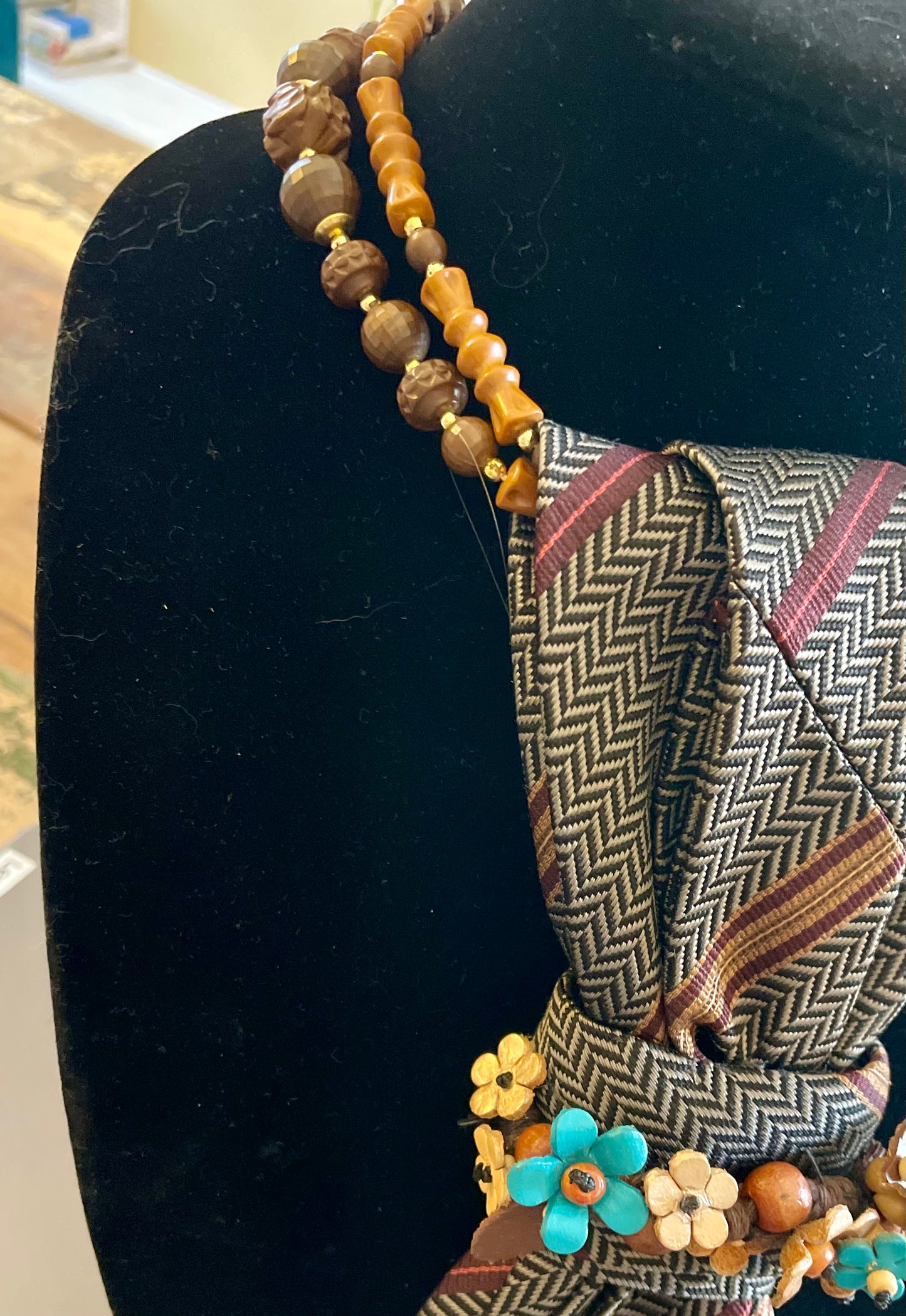 Organic Floral Necktie Necklace
