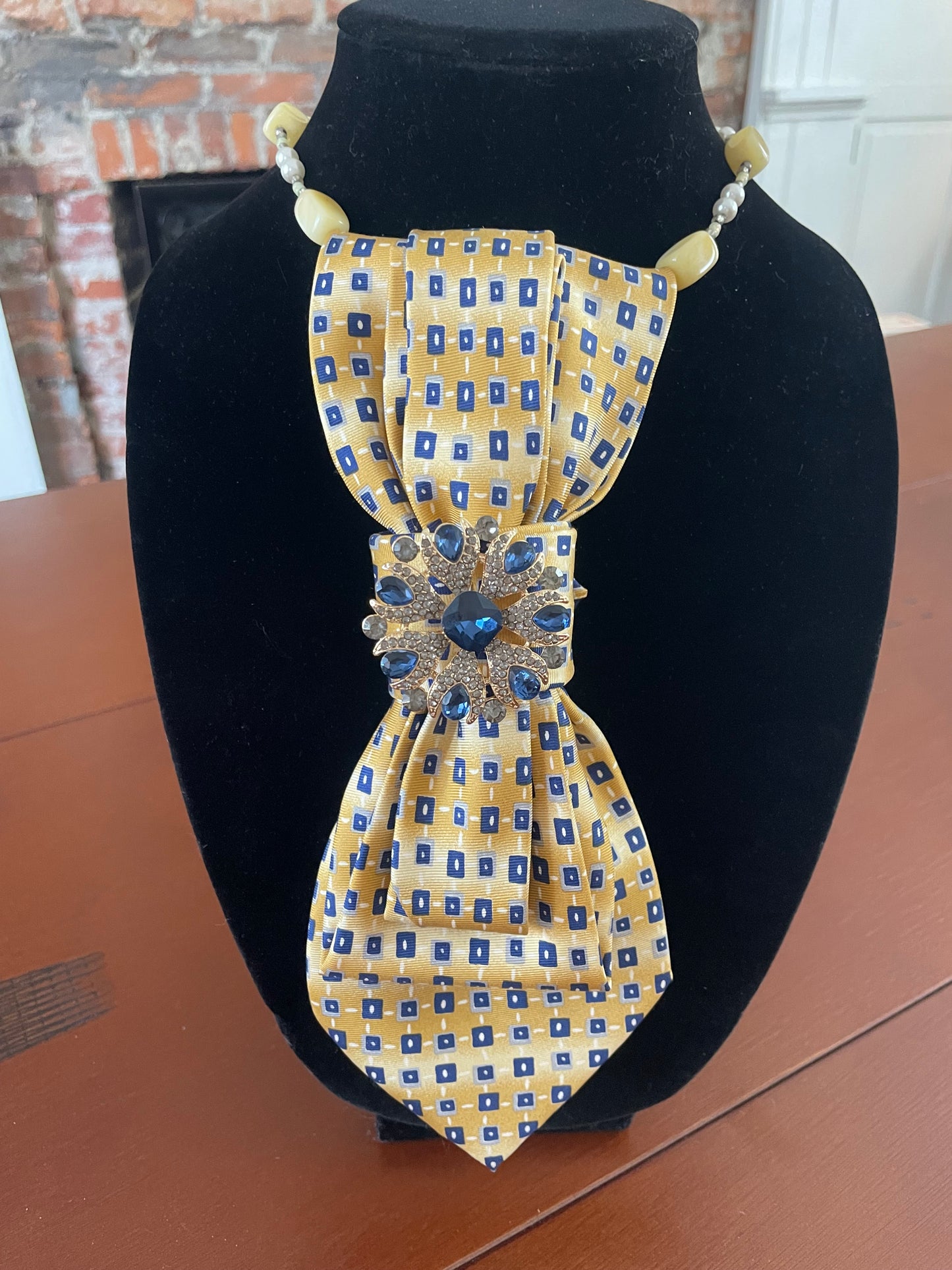 Yellow and Blue for YOU Necktie Necklace