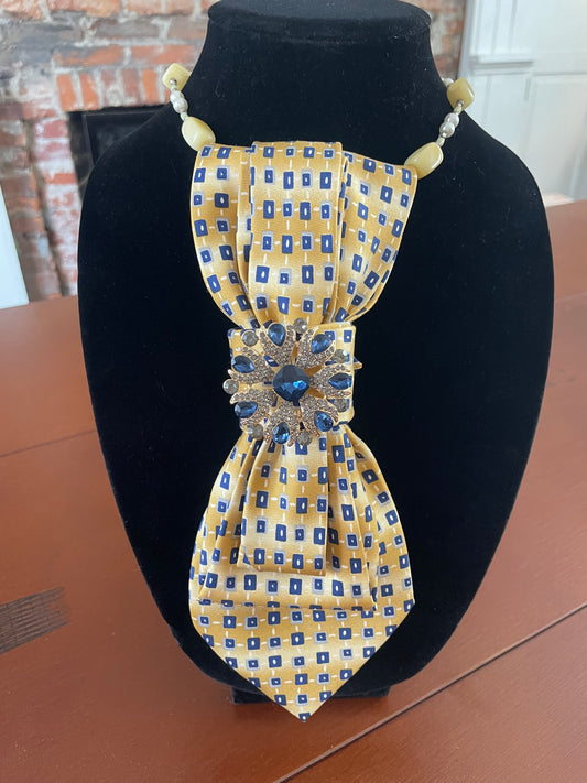 Yellow and Blue for YOU Necktie Necklace