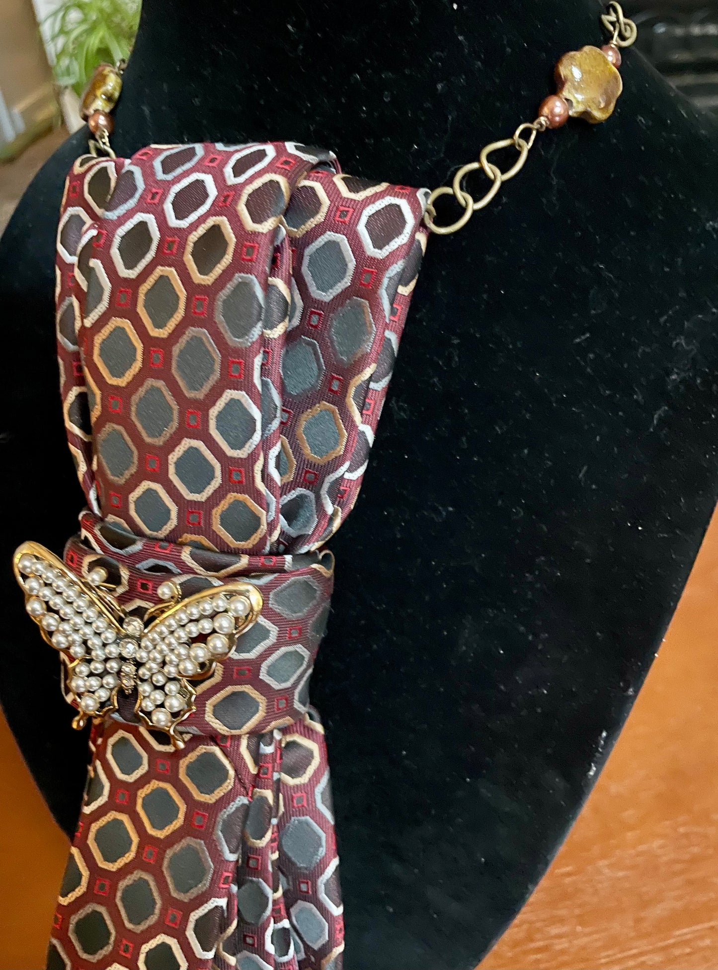 Spotted Butterfly Necktie Necklace